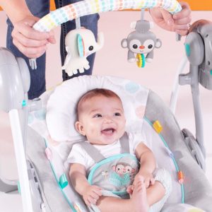 Bright Starts Whimsical Wild Portable Compact Automatic Swing baby