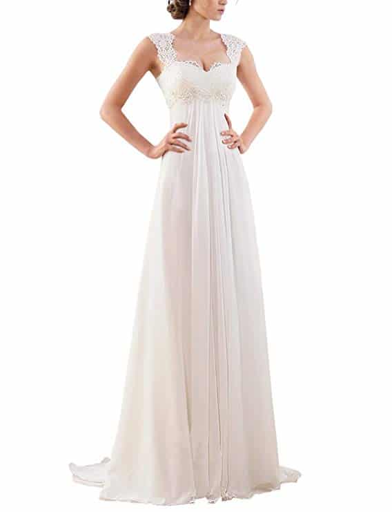 Erosebridal New Sleeveless Lace Chiffon Wedding Dress