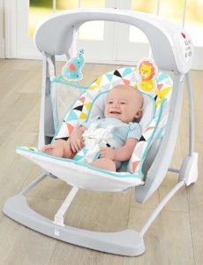 Fisher-Price Deluxe Take-Along Swing & Seat with baby