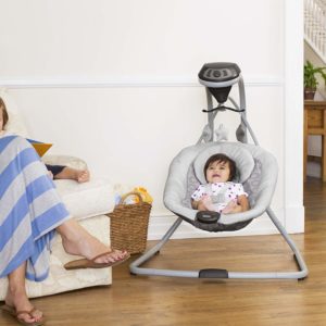 Graco Simple Sway Baby Swing with baby