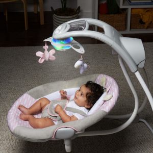 Ingenuity Inlighten Cradling Swing- Flora The Unicorn baby