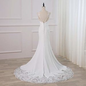 WeddingDazzle Backless Lace Appliques Mermaid Wedding Dress 1
