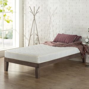Zinus 6” Spring Mattress features on a cot