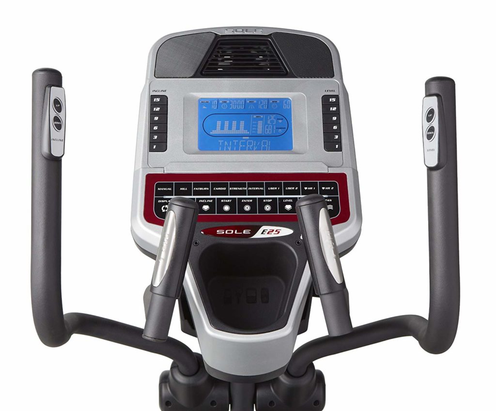 Sole Fitness E25 Elliptical Trainer display