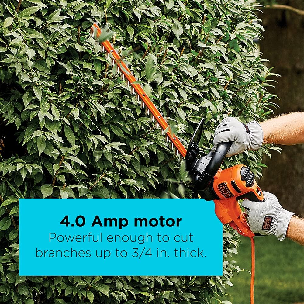 Black+Decker 22-Inch Corded Electric Hedge Trimmer motor