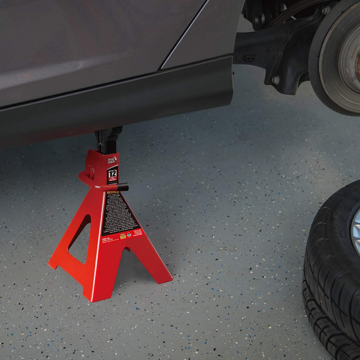 Big Red T41202 Torin Steel Jack Stand in use