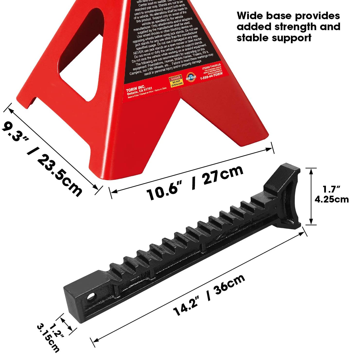 Big Red T43002A Torin Jack Stand specs