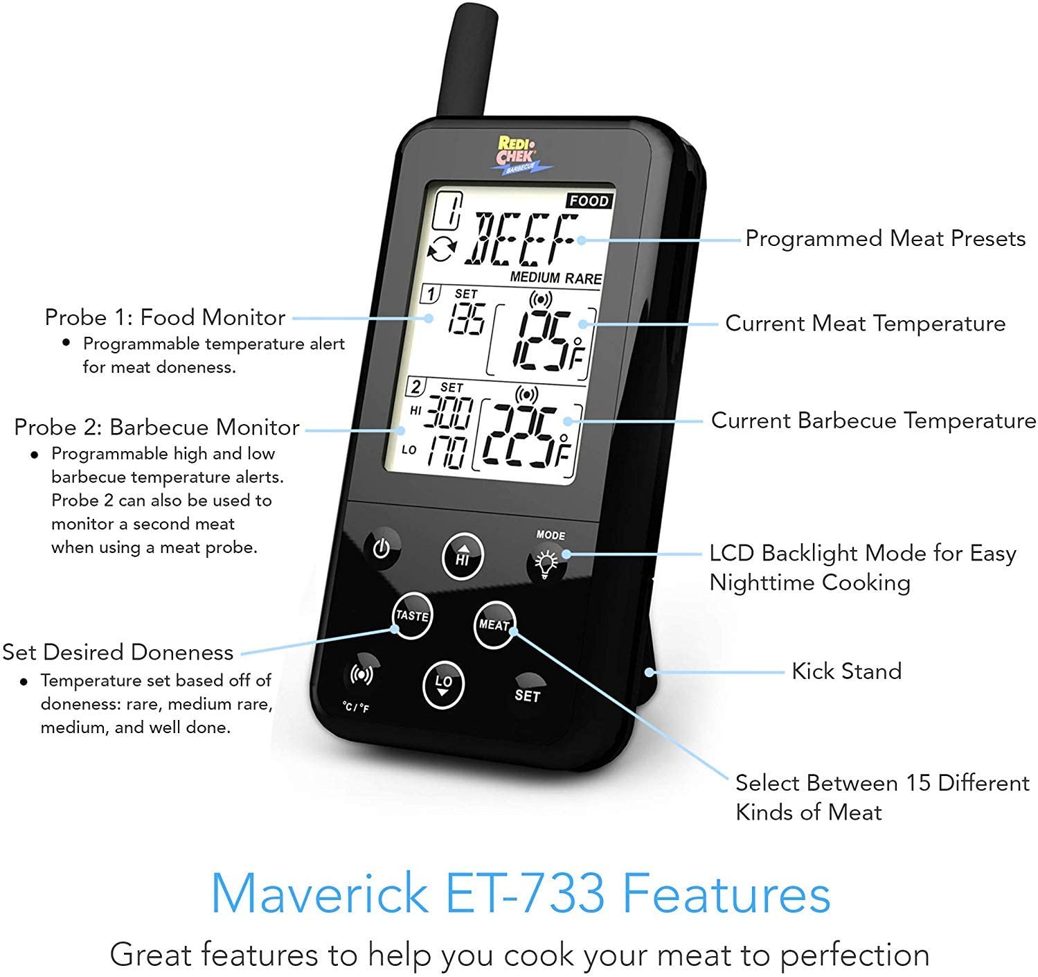 Maverick ET-733 Thermometer features