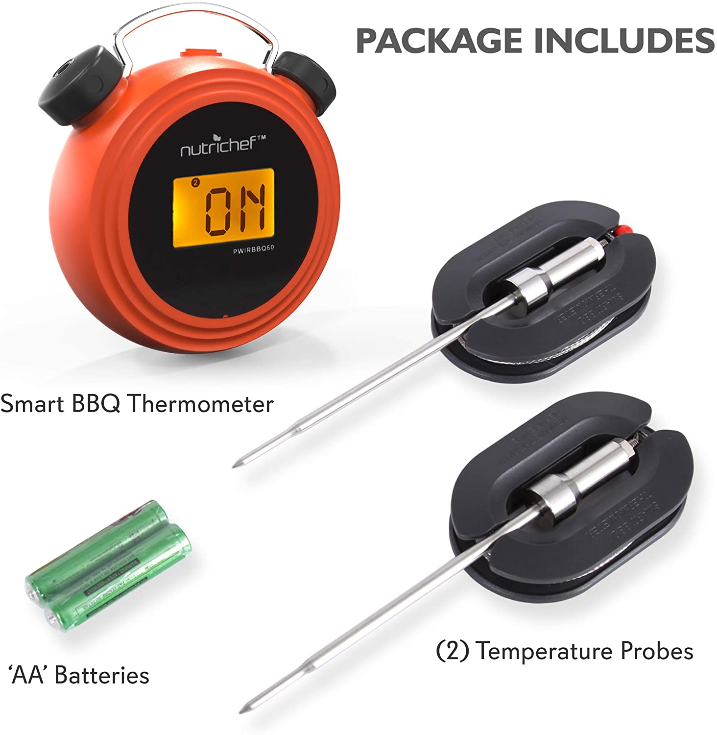 NutriChef Smart Wireless Thermometer package items