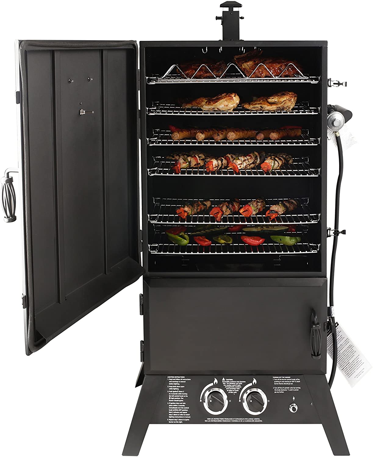 Dyna-Glo GW1904BDP-D Gas Smoker in use