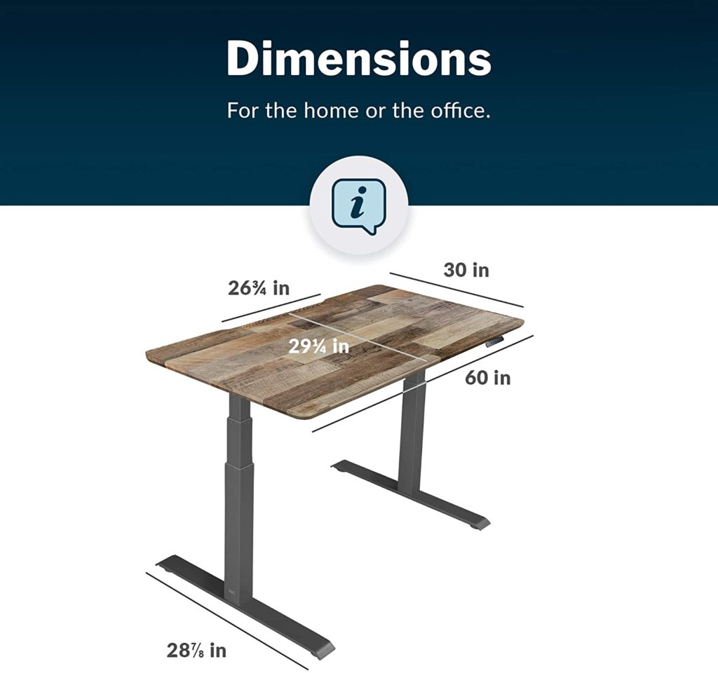 VARIDESK PRODESK 60 dimensions