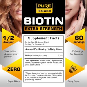 Pure Research Extra Strength Biotin Liquid Drops contents