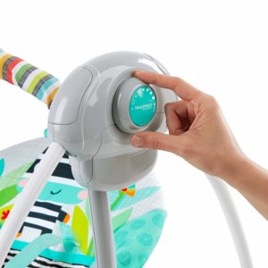 Bright Starts Zig Zag Zebra Portable Swing controls