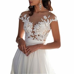 Ieuan Chiffon Beach Wedding Dress front view