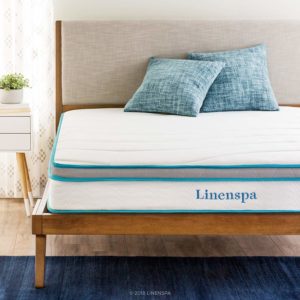 Linenspa 8” Memory Foam and Innerspring Hybrid Mattress with cot