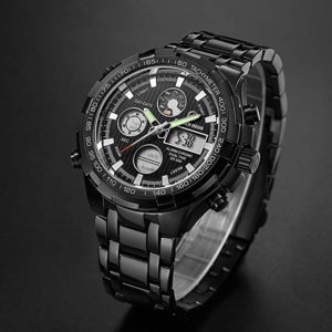 Tamlee Luxury Steel Analog Digital Watch