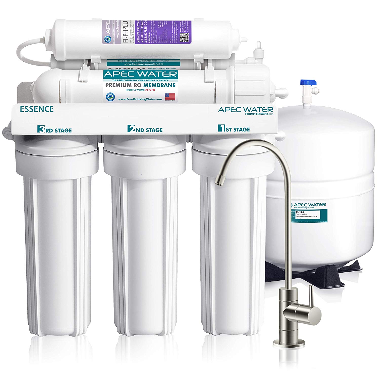 APEC Top Tier Ultra Safe Reverse Osmosis Water Filter System - 75 GPD