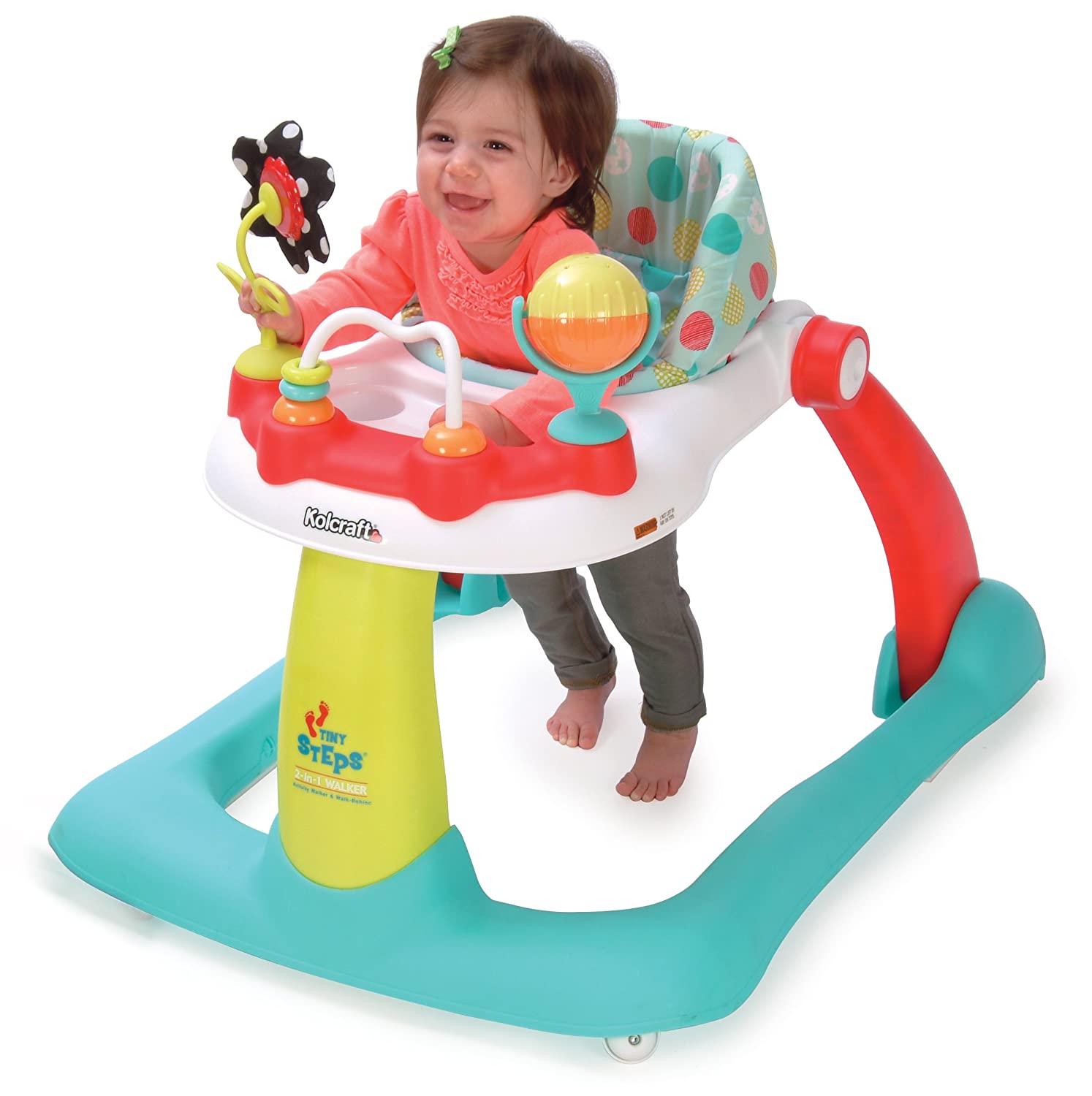Kolcraft Tiny Steps 2-in-1 Infant & Baby Activity Walker