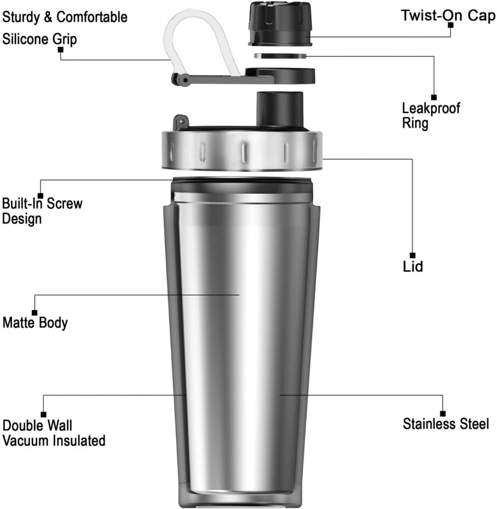 Hydro Flair Stainless Steel Protein Shaker