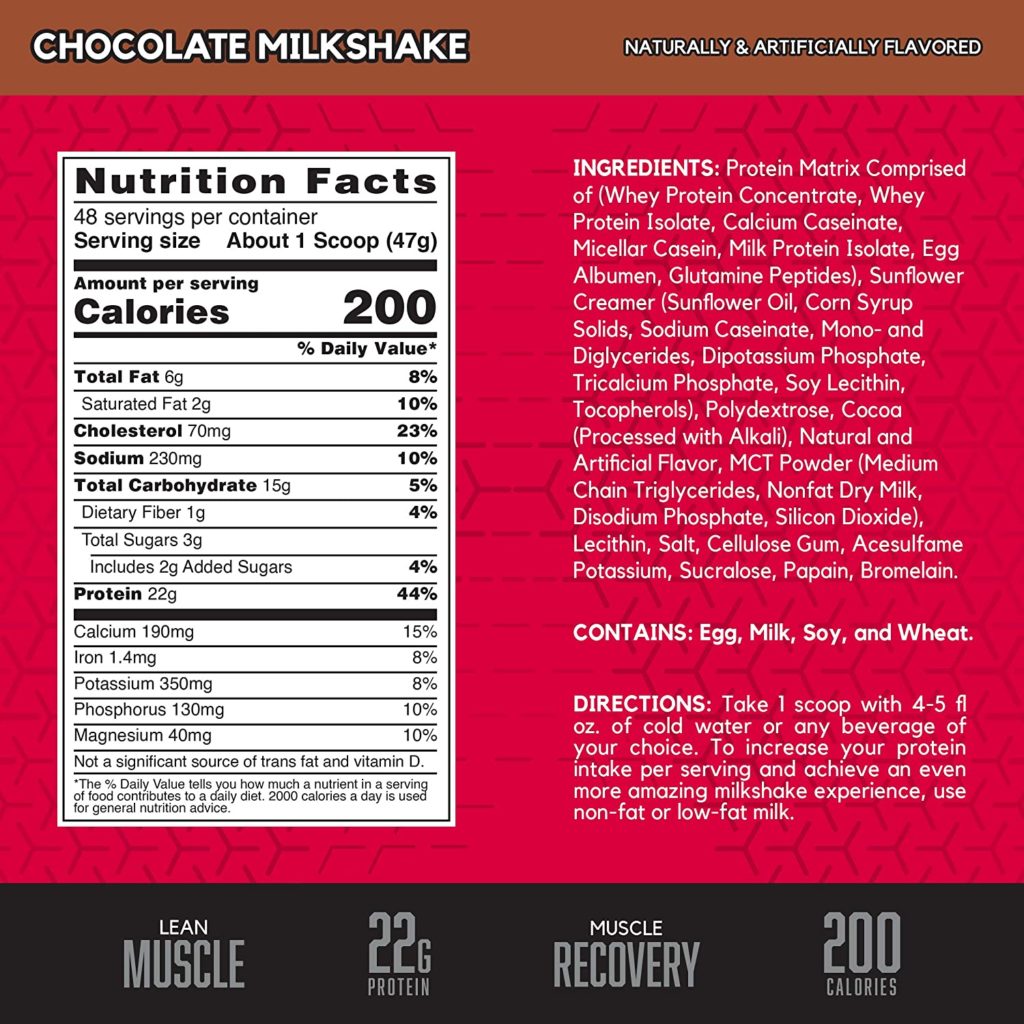 BSN Syntha 6 - Nutrition Facts