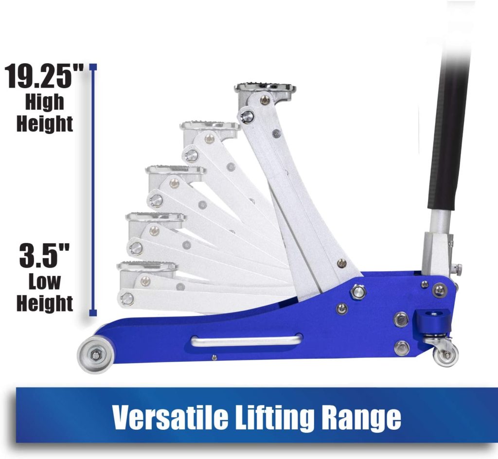 Arcan ALJ2T Aluminum Floor Jack range of lift