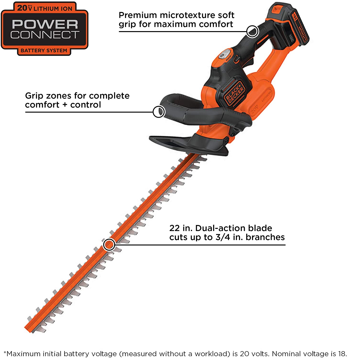 Black+Decker Cordless Hedge Trimmer specification