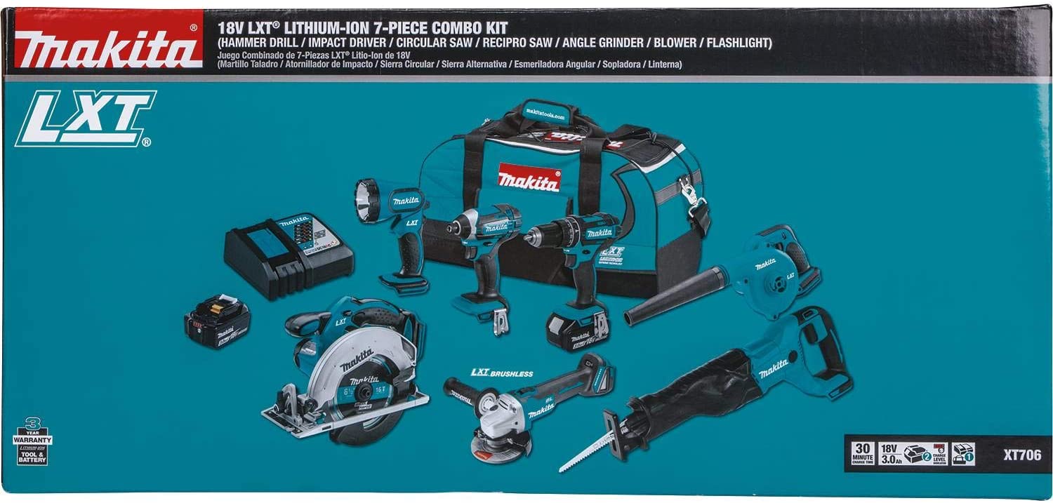 Makita XT706 3.0Ah 18V LXT Cordless Combo Kit box