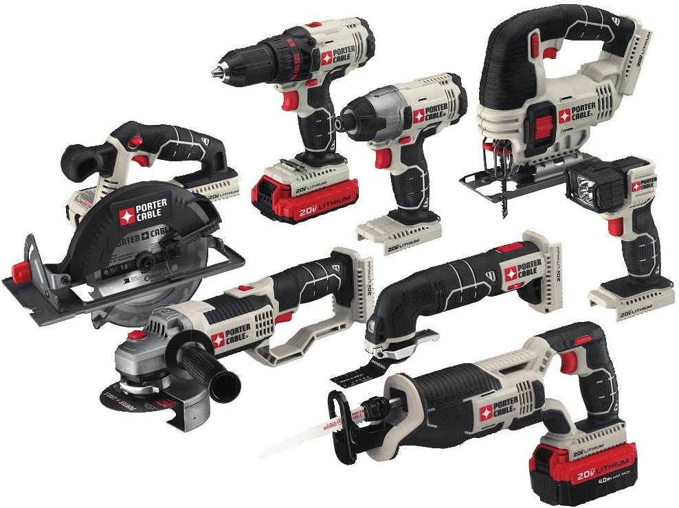 Porter-Cable 20V Max Cordless Drill Combo Kit, 8-Tool 1