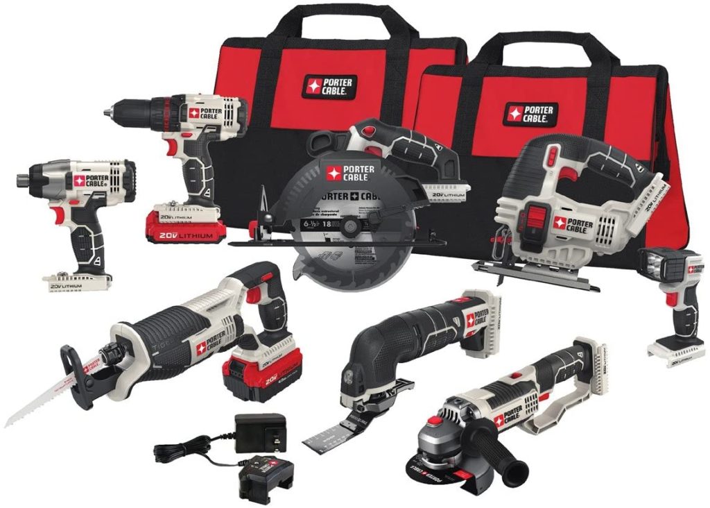 Porter-Cable 20V Max Cordless Drill Combo Kit, 8-Tool