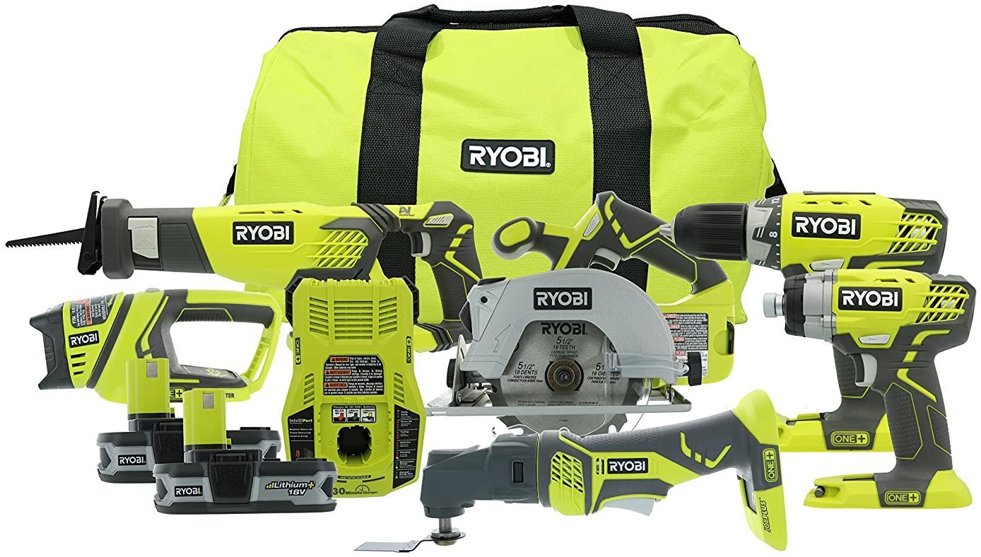 Ryobi P884 18V ONE+ Combo Kit, 6-Tools