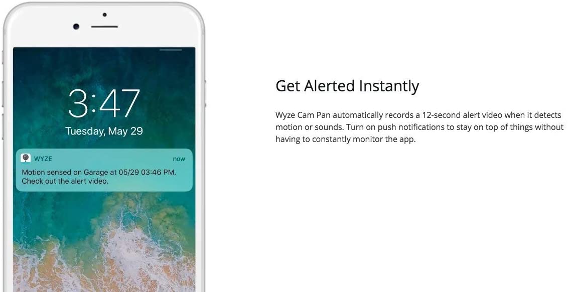 Wyze Cam Pan Smart Home Camera alert system