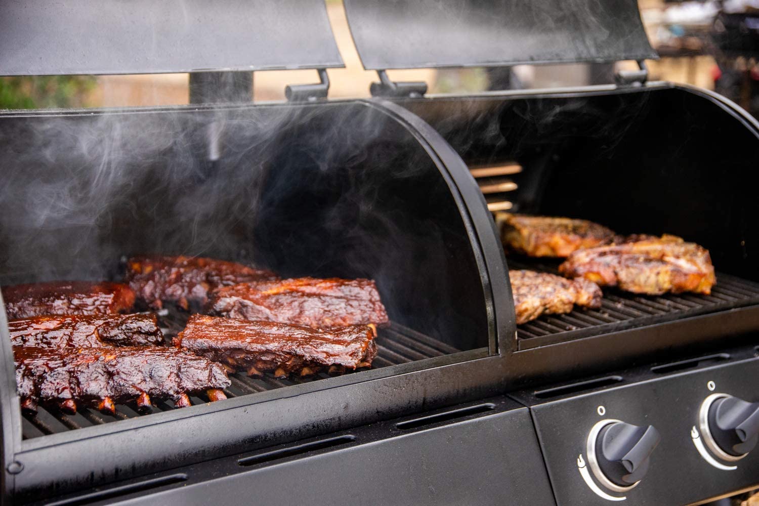 Oklahoma Joe’s Charcoal Gas Smoker Combo