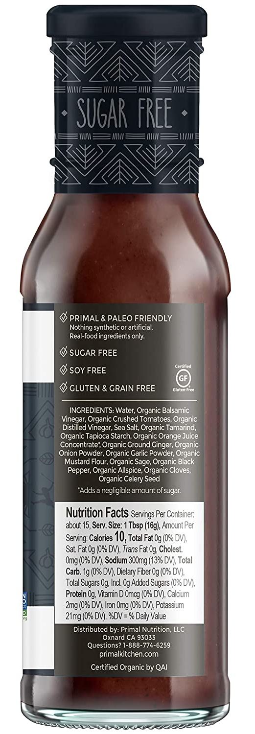 Primal Kitchen Barbecue & Steak Sauce nutritional facts steak sauce