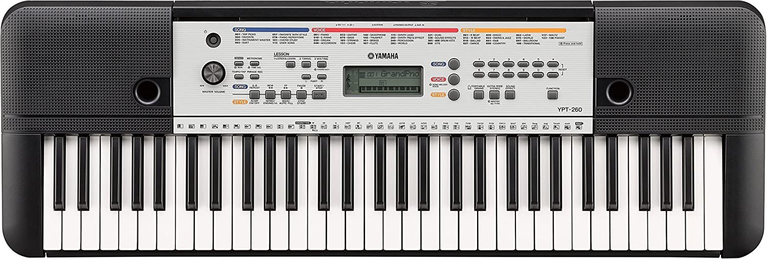 Yamaha YPT-260 61-Key Portable Keyboard Bundle