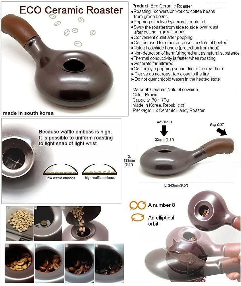Nuvo Eco Ceramic Handy Coffee Bean Roaster specs
