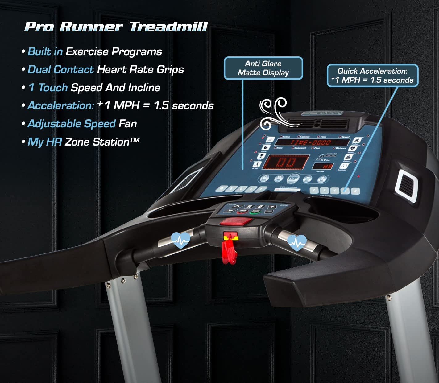 3G Cardio Pro Runner Treadmill display