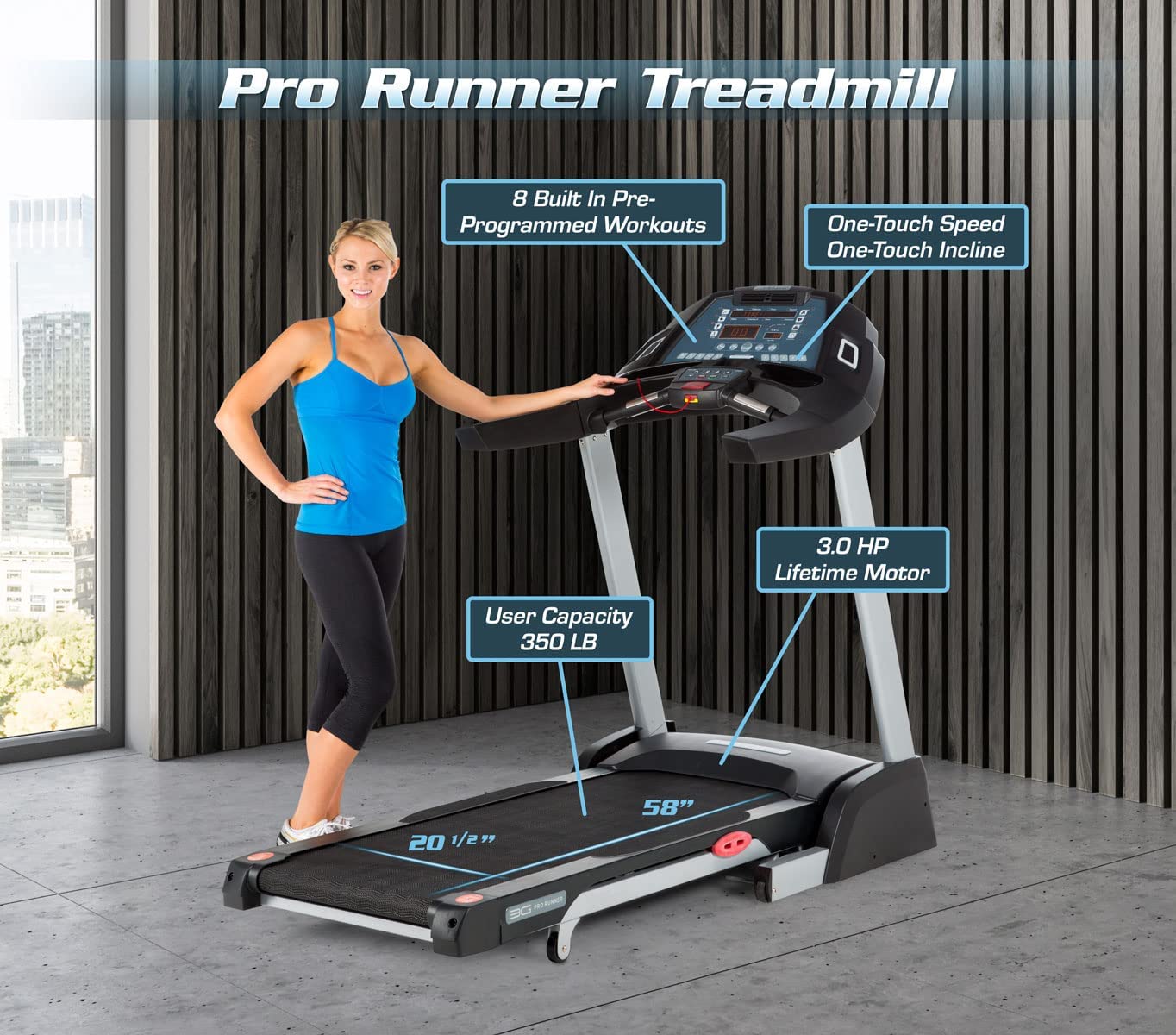 3G Cardio Pro Runner Treadmill features
