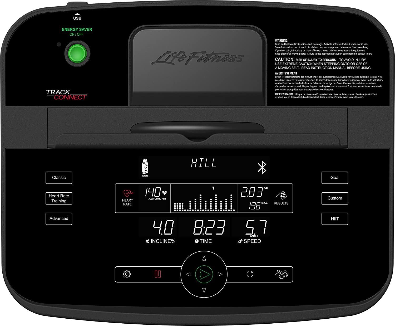Life Fitness T5TC XX00 0104 Treadmill display