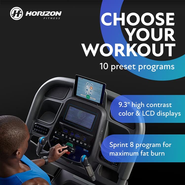 Horizon Fitness 7.8 Smart Treadmill display
