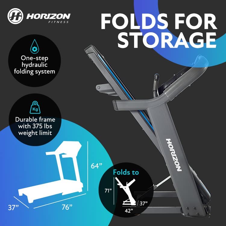 Horizon Fitness 7.8 Smart Treadmill size