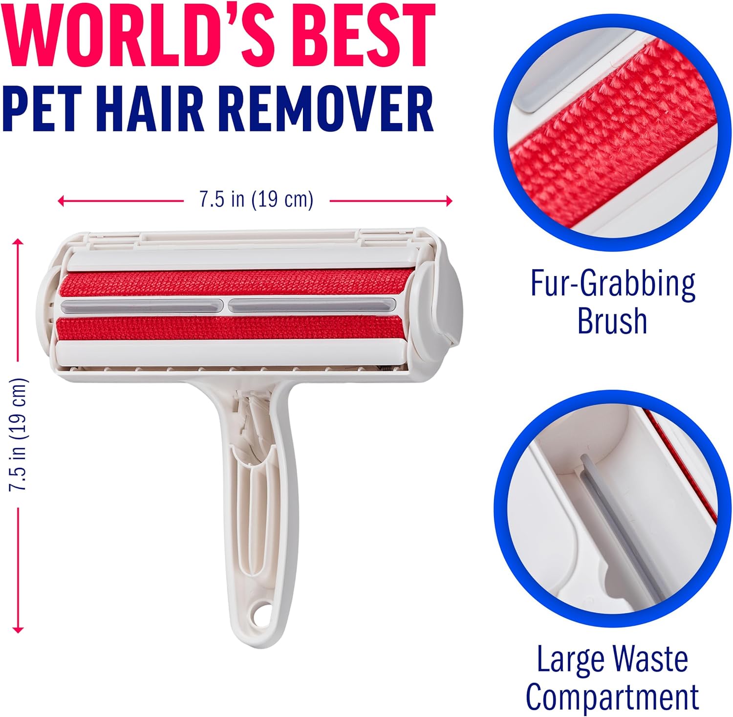 Chom Chom Roller Pet Hair Remover size