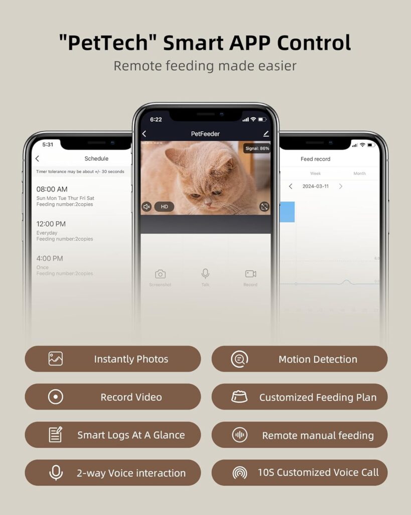 LAMPICK Automatic Cat Feeder with Camera app