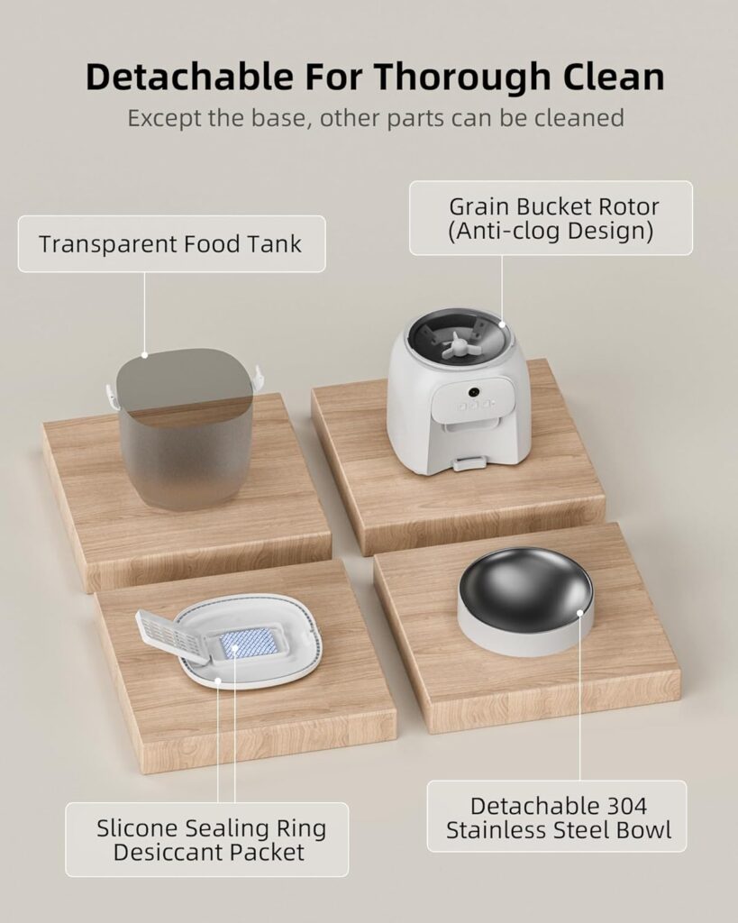 LAMPICK Automatic Cat Feeder with Camera detachable