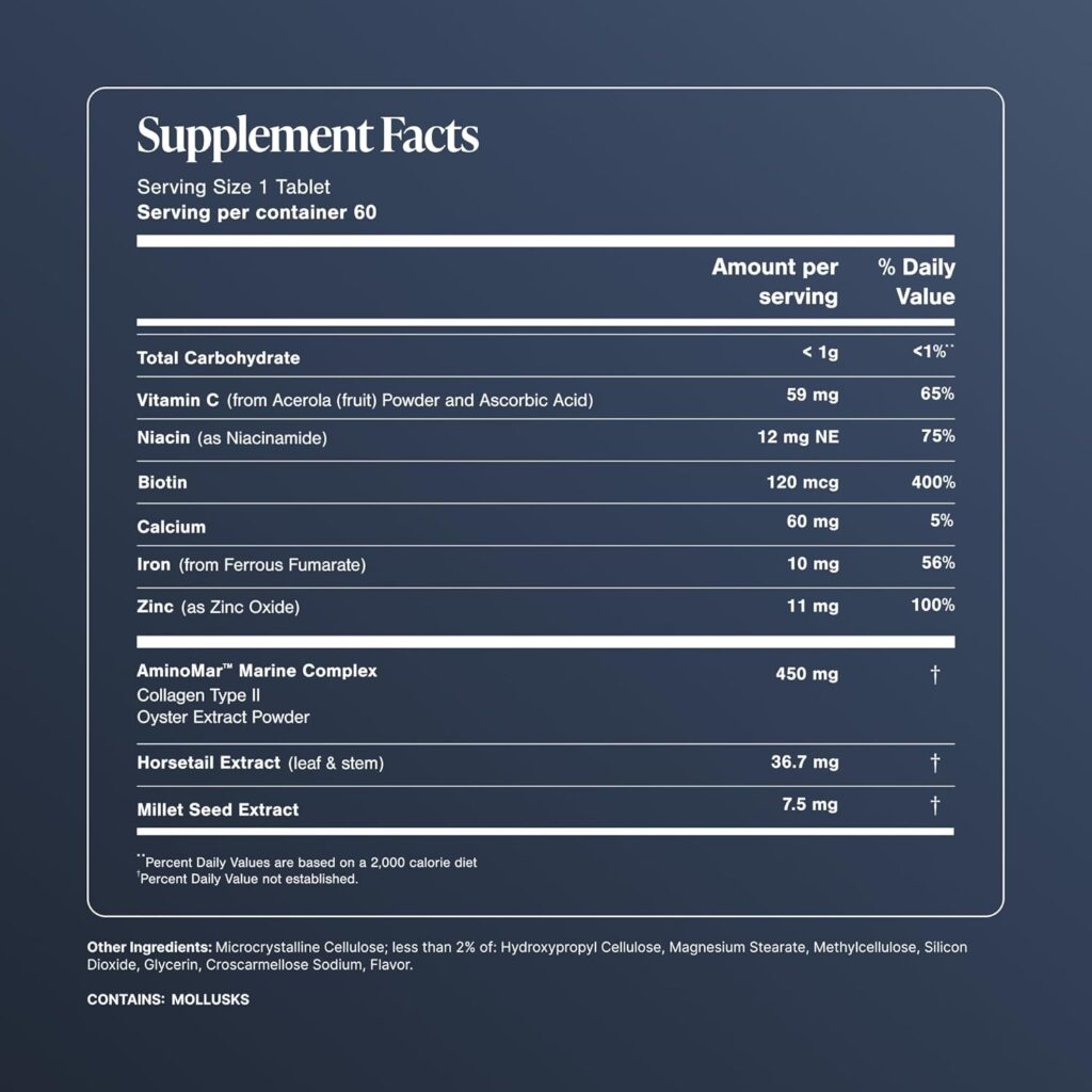 Viviscal Hair Growth Supplement facts